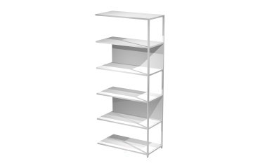 Additional module for modular bookcase Doe l 90 x d 44 cm bi-material metal-melamine with 1 end side