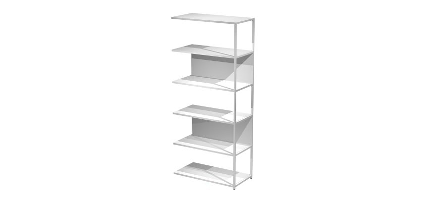 Modulo aggiuntivo per libreria componibile Doe l 90 x p 44 cm bimateriale metallo-melaminico con 1 fianco terminale