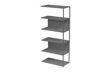 Additional module for modular bookcase Doe l 90 x d 44 cm bi-material metal-melamine with 1 end side