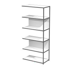 Additional module for modular bookcase Doe l 90 x d 44 cm bi-material metal-melamine with 1 end side