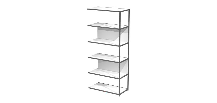 Modulo aggiuntivo per libreria componibile Doe l 90 x p 44 cm bimateriale metallo-melaminico con 1 fianco intermedio