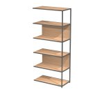 Additional module for modular bookcase Doe l 90 x d 44 cm bimaterial metal-melamine with 1 intermediate side
