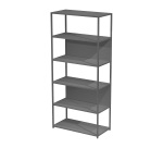 Libreria componibile Doe l 90 x p 44 cm 4 ripiani bimateriale metallo-melaminico con 2 fianchi terminali