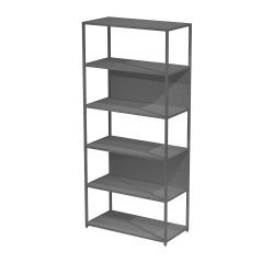Libreria componibile Doe l 90 x p 44 cm bimateriale metallo-melaminico con 1 fianco intermedio ed 1 fianco terminale
