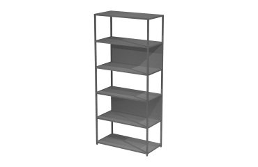 Libreria componibile Doe l 90 x p 44 cm 4 ripiani bimateriale metallo-melaminico con 2 fianchi intermedi