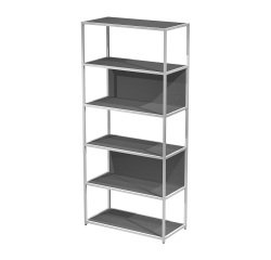 Libreria componibile Doe l 90 x p 44 cm bimateriale metallo-melaminico con 1 fianco intermedio ed 1 fianco terminale