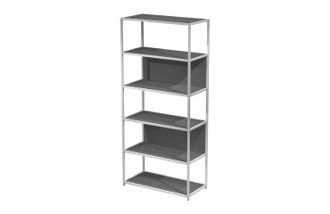 Libreria componibile Doe l 90 x p 44 cm bimateriale metallo-melaminico con 1 fianco intermedio ed 1 fianco terminale