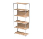 Libreria componibile Doe l 90 x p 44 cm 4 ripiani bimateriale metallo-melaminico con 2 fianchi terminali