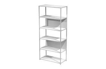 Libreria componibile Doe l 90 x p 44 cm bimateriale metallo-melaminico con 1 fianco intermedio ed 1 fianco terminale