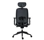 Chaise de bureau ergonomique Algo - tissu et maille - mécanisme synchrone + réglage profondeur d'assise - accoudoirs 3D - appui-tête - pieds noir