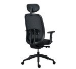 Chaise de bureau ergonomique Algo - tissu et maille - mécanisme synchrone + réglage profondeur d'assise - accoudoirs 3D - appui-tête - pieds noir