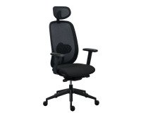Ergonomische bureaustoel Algo - stof en mesh - synchroonmechanisme + zitdiepteverstelling - 3D-armleuningen - hoofdsteun - zwarte voeten