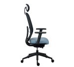 Algo ergonomic office chair - fabric and mesh - synchronous mechanism + seat depth adjustment - 3D armrests - headrest - black base