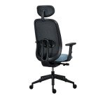 Algo ergonomic office chair - fabric and mesh - synchronous mechanism + seat depth adjustment - 3D armrests - headrest - black base