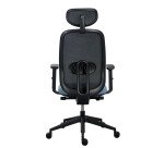 Algo ergonomic office chair - fabric and mesh - synchronous mechanism + seat depth adjustment - 3D armrests - headrest - black base