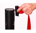 Poteau de guidage noir à sangle - 3m