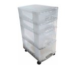 Tour de rangement Whitefurze Storii 4 tiroirs