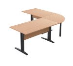 Bureau altys avec angle et retour L 220 x P 200 cm piètement métal