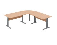 Bureau altys avec angle et retour L 220 x P 220 cm piètement métal