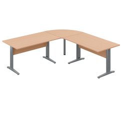 Bureau altys avec angle et retour L 220 x P 220 cm piètement métal