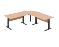 Bureau altys avec angle et retour L 220 x P 220 cm piètement métal