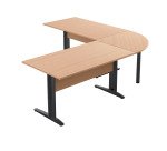 Bureau O-Line 2 avec angle et retour L 220 x P 220 cm piètement métal