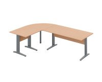 Office desk altys with corner and return L 240 x D 160 cm metal base
