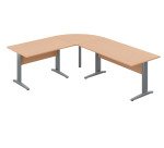 Bureau altys avec angle et retour L 240 x P 200 cm piètement metal