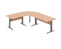 Desk altys with corner and return L 240 x D 200 cm metal legs