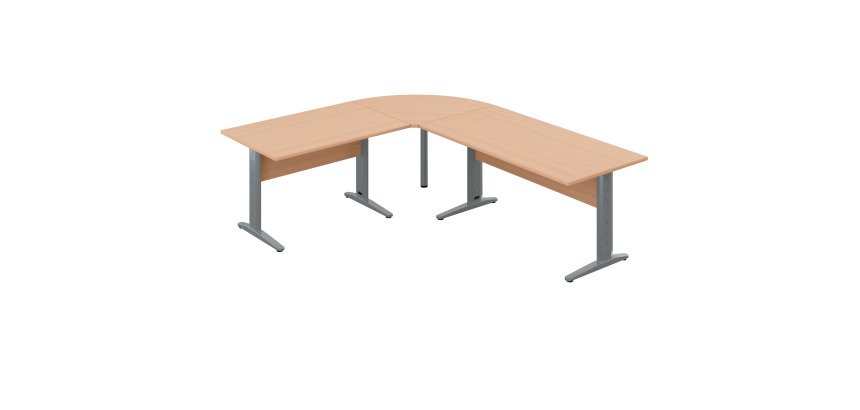 Bureau altys avec angle et retour L 240 x P 200 cm piètement metal