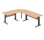 Bureau altys avec angle et retour L 240 x P 200 cm piètement metal