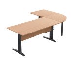 Bureau O-Line 2 avec angle et retour L 240 x P 160 cm piètement metal