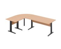 Office desk altys with corner and return L 240 x D 160 cm metal base