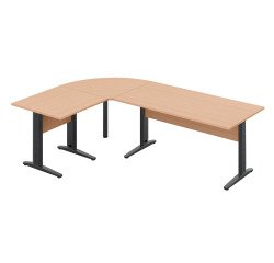 Office desk altys with corner and return L 240 x D 160 cm metal base