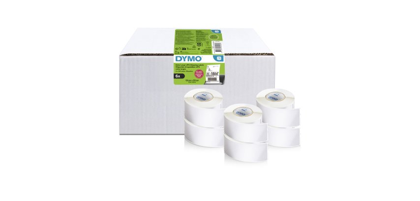 Étiquettes extra-larges 104 mm x 159 mm DYMO LabelWriter - Rouleau de 220 étiquettes - Boîte de 6 rouleaux