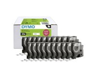 Rouleau polyester DYMO D1 12 mm écriture noire - Boîte de 20 rouleaux