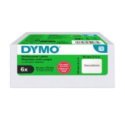 Étiquettes 54 mm x 70 mm DYMO LabelWriter - Rouleau de 320 étiquettes - Boîte de 6 rouleaux
