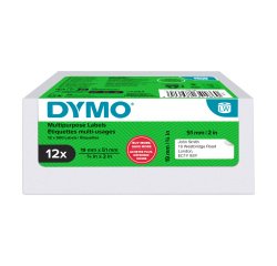 Étiquettes 19 mm x 51 mm DYMO LabelWriter - Rouleau de 500 étiquettes - Boîte de 12 rouleaux
