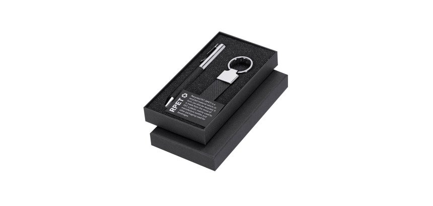 Set penna e portachiavi RPET personalizzabile