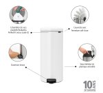 Poubelle 30 litres ronde à pédale Brabantia