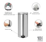 Poubelle 30 litres ronde à pédale Brabantia NewIcon