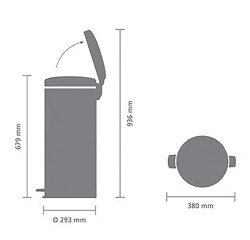 Poubelle 30 litres ronde à pédale Brabantia NewIcon