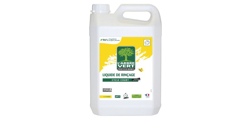 Liquide de rinçage lave-vaisselle professionnel cycle court L’Arbre Vert – Bidon de 5 L
