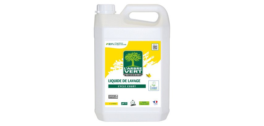 Liquide de lavage cycle court L’Arbre Vert Professionnel – Bidon de 5 L