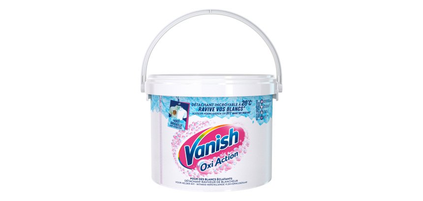 Détachant poudre Vanish Oxi Action Blanc – Seau de 2,7 kg