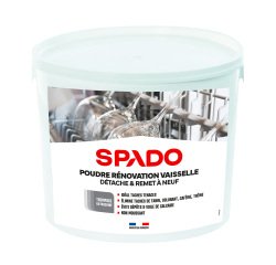 Poudre rénovation vaisselle SPADO – détache et remet à neuf – Seau de 5 kg