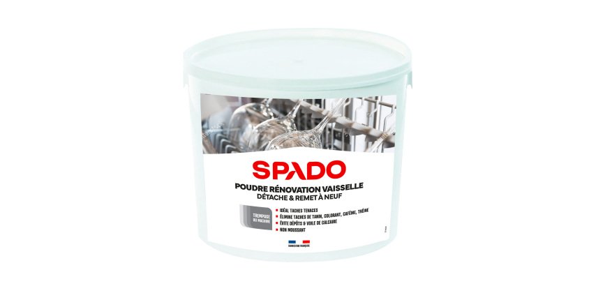 Poudre rénovation vaisselle SPADO – détache et remet à neuf – Seau de 5 kg