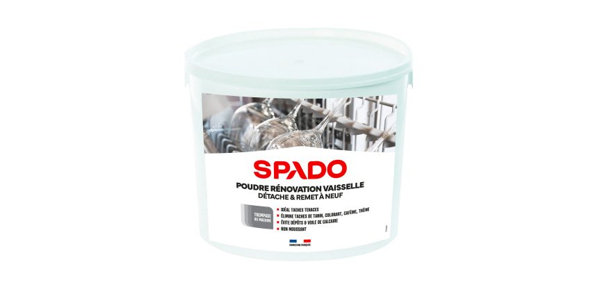 Poudre rénovation vaisselle SPADO – détache et remet à neuf – Seau de 5 kg
