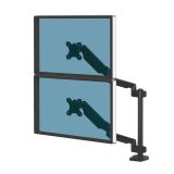 Bras porte-écran double vertical avec 2 prises USB Fellowes Platinum Series