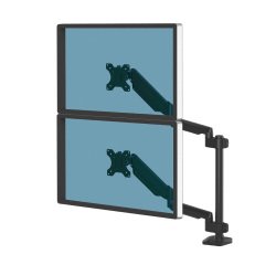 Bras porte-écran double vertical avec 2 prises USB Fellowes Platinum Series